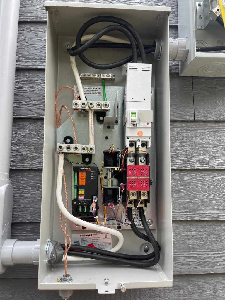 Generator Transfer switch installation